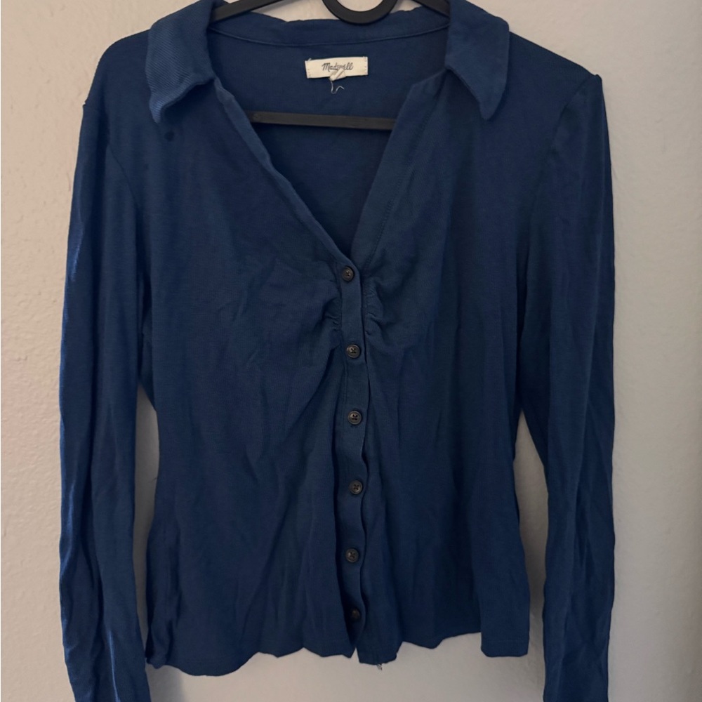 Madewell Wrangler Women's Navy Button-Down Shirt